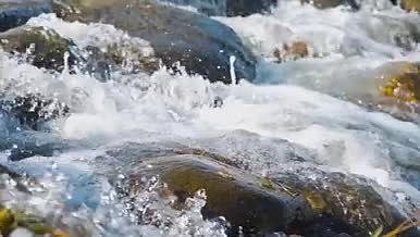 4K实拍山涧溪流岩石流水山泉水视频的预览图
